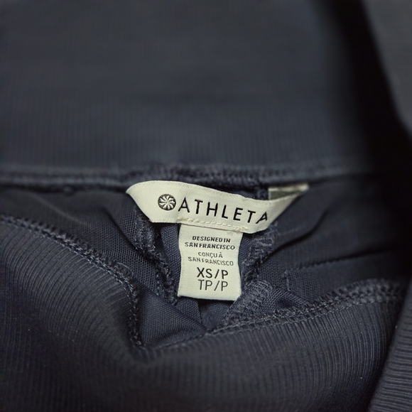Athleta Navy Joggers XS Stripe Zip Pocket Athletic Pants - Picture 2 of 10